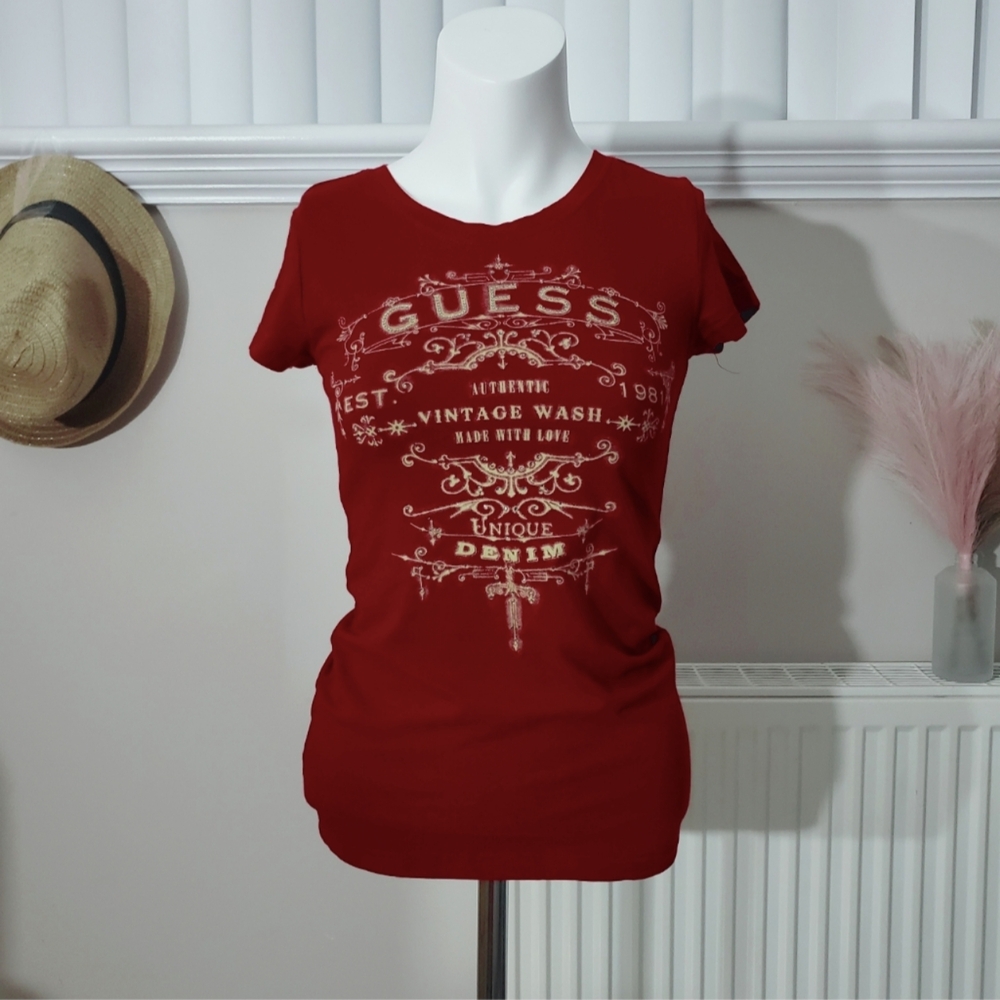 True Vintage Y2K Original Guess Graphic Print Tee Shirt Super Rare